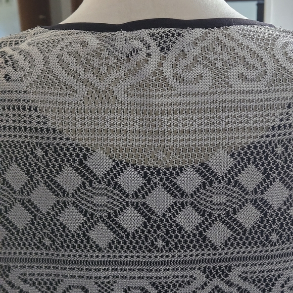 Vtg Y2K AGB Byer California Women's L Silver Lace Overlay Top w/ Black Tank USA - Picture 4 of 15